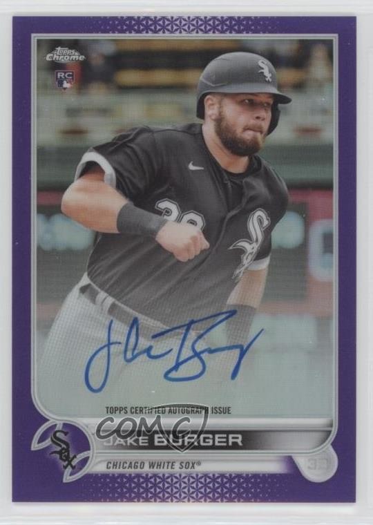 2022 Topps Chrome Rookie Purple Refractor /250 Jake Burger #RA-JB Auto 0dv1