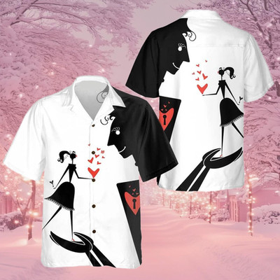 Big Man Little Woman Valentine Hawaiian Shirt Romantic Couple Aloha Shirt Love S