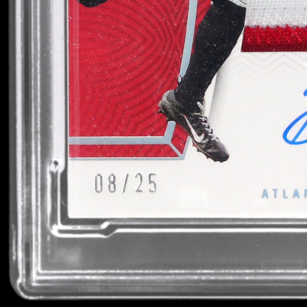 2022 National Treasures Drake London #166 PSA 8 RC AUTO 8/25 Football NM-MT RPA view 6