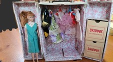 Vintage Vinyl Skipper Doll With Clothes Carrying Case 1964