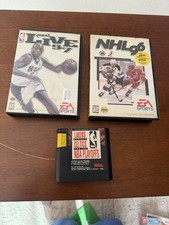 NBA LIVE 97 CIB, NHL 96 & LAKERS CELTICS in Box LOT of 3 SEGA Games Tested