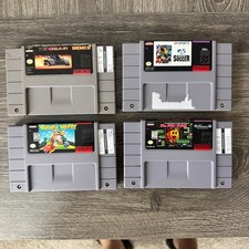 SNES Game Lot Wario's Woods Top Gear Ms Pac-Man FIFA Tested Working OEM