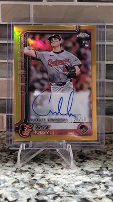 2025 Topps Chrome Coby Mayo Gold Auto RC /50 (Baltimore Orioles)