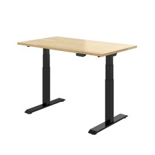 48" W X 30" D Dual Motor Electric Adjustable Height Workbench With Rubber Wood T