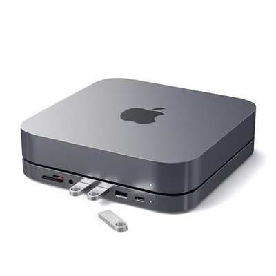 Satechi USB C Hub, Type-C Aluminum Stand & Hub, USB-C Data Port ST-ABHFM-GRAY