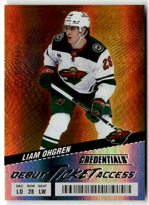 Upper Deck 2024-25 Credentials NHL Hockey No. 141 Liam Ohgren Debut 5/199