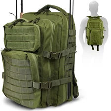 Osage River Fishing Backpack with Tackle and Rod Storage, Crocodile Green