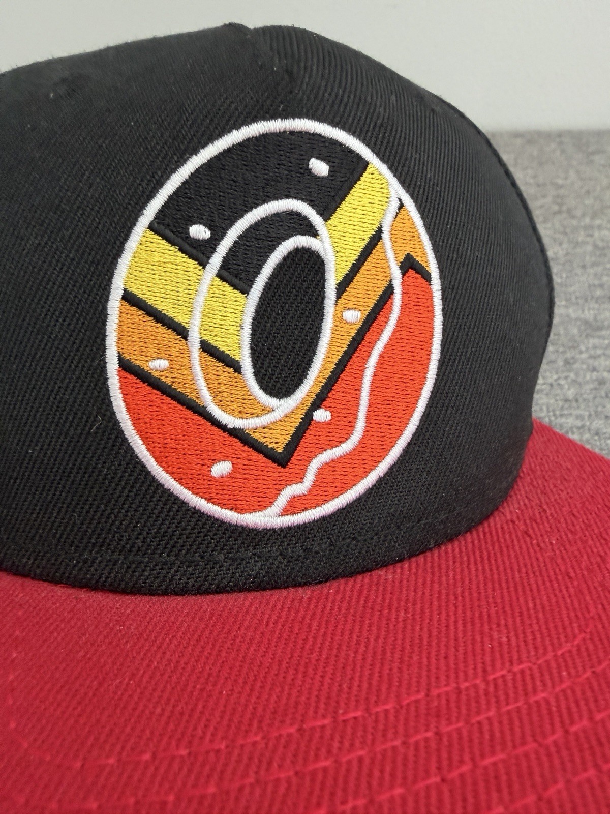 Odd Future Black Red Donut Log Patch Baseball Hat… - image 2