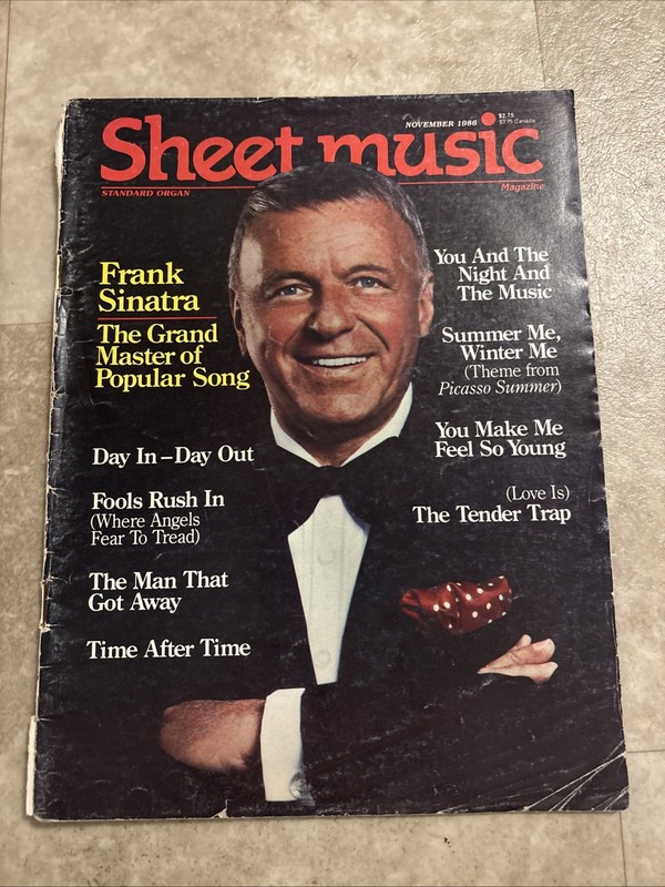 SHEET MUSIC MAGAZINE FRANK SINATRA NOVEMBER 1986