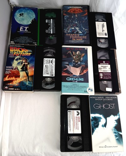 VHS THRILLER 5 MOVIE LOT GHOST, GREMLINS, BACK TO THE FUTURE, E.T., TRANSFORMERS - Picture 2 of 6