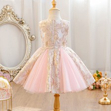 Kids Girls Princess Tutu Dress Sleeveless Wedding Brithday Formal Prom Dresses