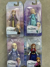 4 Pcs. Mattel - Disney Princess Figure Dolls - 2 ANNA,2 ELSA (3.5 inch)  - New