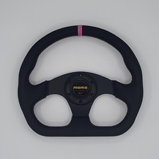 Momo Black Leather D Shape Street Sport Steering Wheel 320mm 12.5in Brlpp