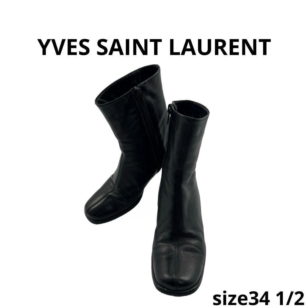 Stivali Yves Saint Laurent autentici in pelle colore nero taglia 34 5 donna