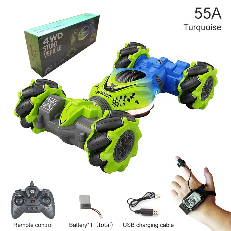Voiture RC cascade 2.4GHz télécommande et montre de drift 360 tout terrain pour enfants