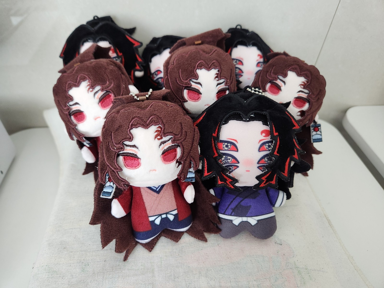 Demon Slayer doll / Kokushibo & Yoriichi Plush Set  / Anime Stuffed Toy Keychain