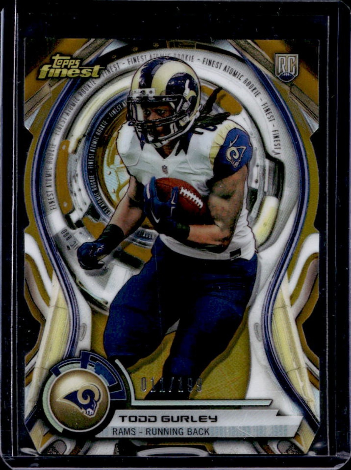 Todd Gurley Finest Atomic Rookie Die-Cut #TG Gold Refractor