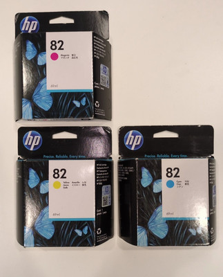Set 3 x Original HP DesignJet 500 800 800PS :  82 C / M / Y Cartridges  69 ml
