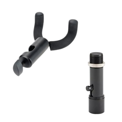 Mic Stand Guitar Hanger +Quick-Release Mic Adapter Stage Studio Accessory Bundle