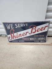 New SHINER BOCK BEER Spoetzl Brewer Metal We Serve Beer SIGN MAN CAVE TACKER