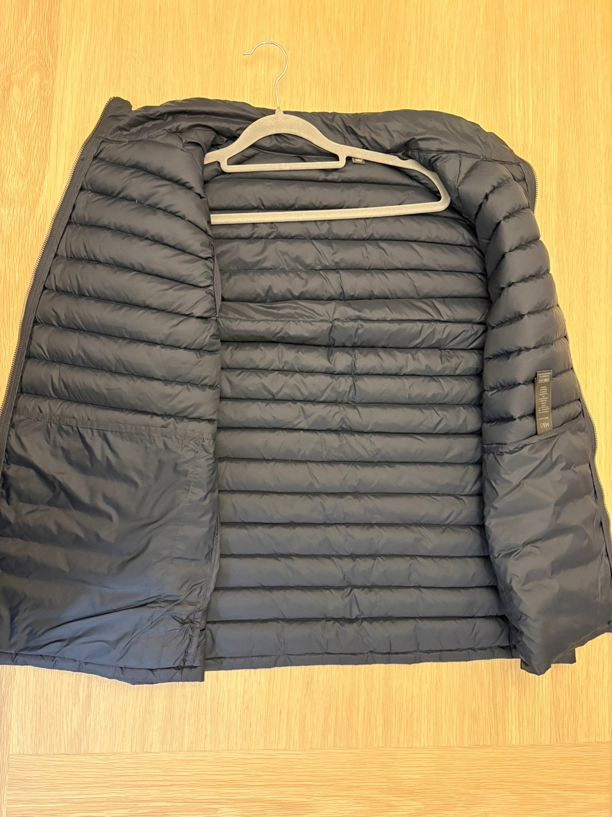 M&S Down Gilet Mens 2XL Navy Bodywarmer Vest Puffer Down Feather