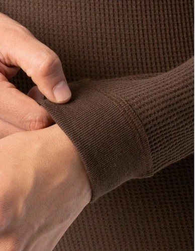 Fruit of the Loom Women's Recycled Waffle Thermal Top - Brown - XS - Picture 3 of 7