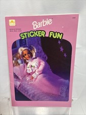 VTG Barbie Golden Sticker Fun punch lick stick color 1994 Golden Book New 8458