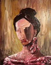 Claude Monet Style Oil Painting Of Woman Portrait On Canvas