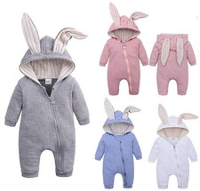 Newborn Romper Baby Boy Girl Bodysuit Jumpsuit Outfit Easter Rabbit Clothes