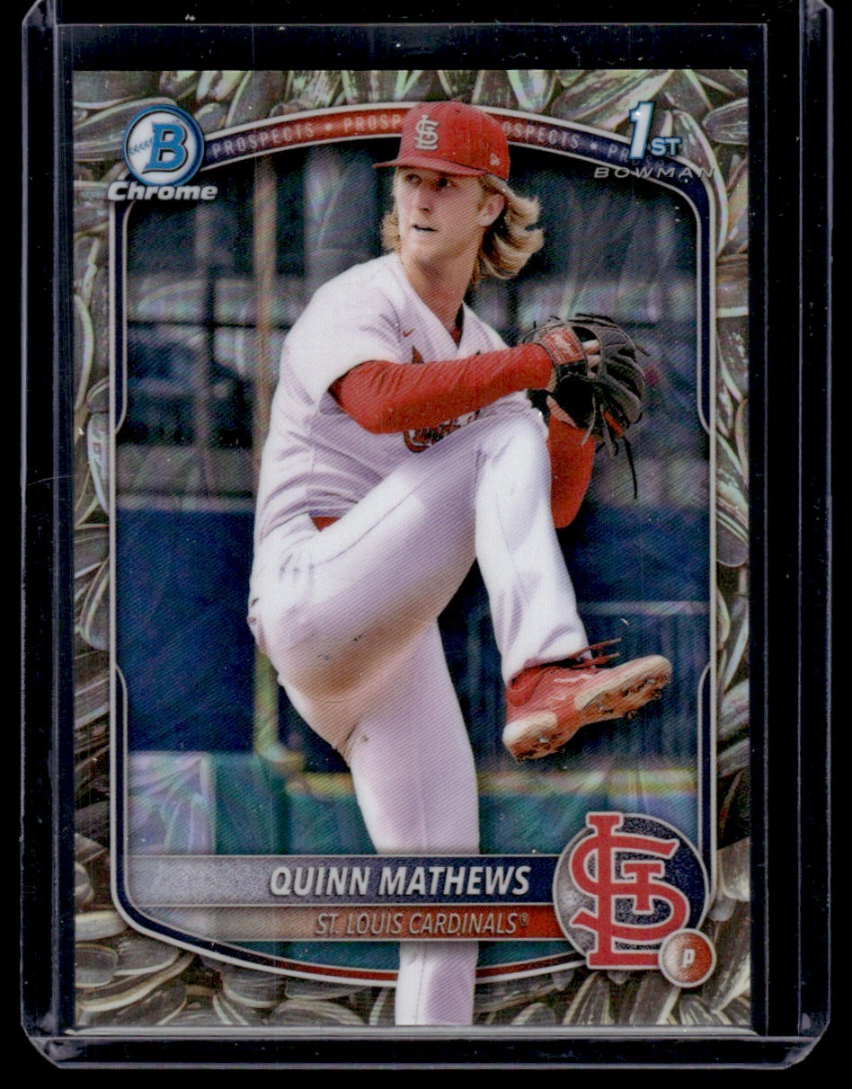 QUINN MATHEWS 2025 BOWMAN CHROME #BCP-25 SUNFLOWER SEED REFRACTOR