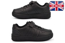 Boys School Shoes Boys School Trainers Boys Touch Fasten School Shoes Black Size