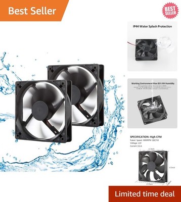 Efficient 3000 RPM 12V Cooling & Exhaust Fan Set - Ideal for Humid Environments