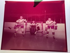 1950S NHL HOCKEY ORIGINAL NEGATIVE JOHNNY BOWER ALLAN STANLEY GOALIE PHOTO AHL