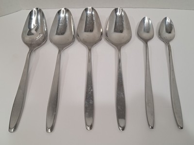 Easterling Rhineland Stainless Japan 4 Serving Spoons & Iced Tea Spoons