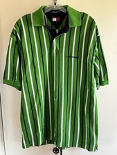 VTG Tommy Hilfiger Golf Multi Colored Striped Green Polo Shirt Mens Size Large