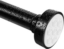 Matte Black Adjustable Spring Tension Shower Curtain Rod 31-58"   No Drilling