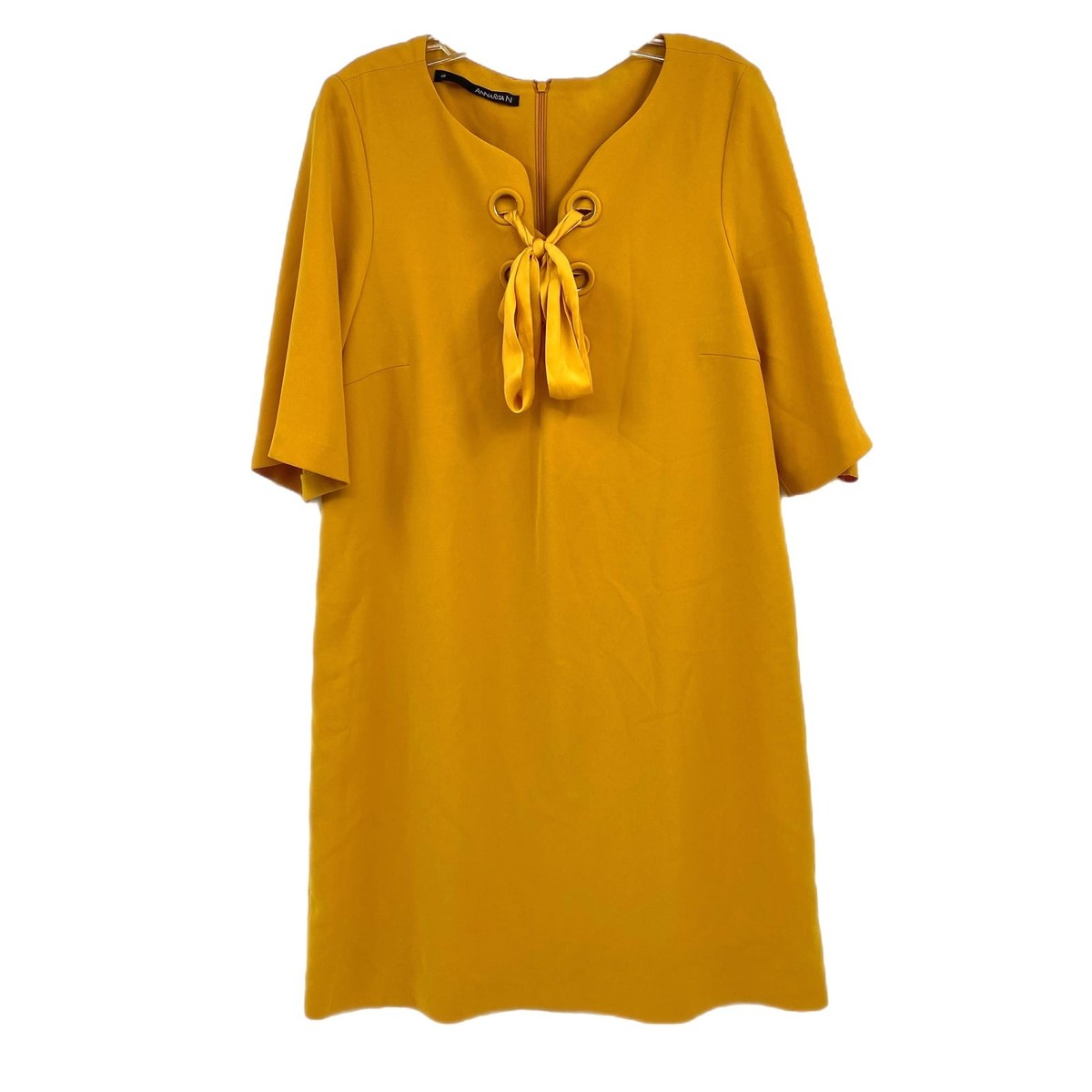 AnnaRita N Yellow Lace Up Front Mini Dress | Size 16 Plus | eBay AnnaRita N Yellow Lace Up Front Mini Dress | Size 16 Plus | eBay