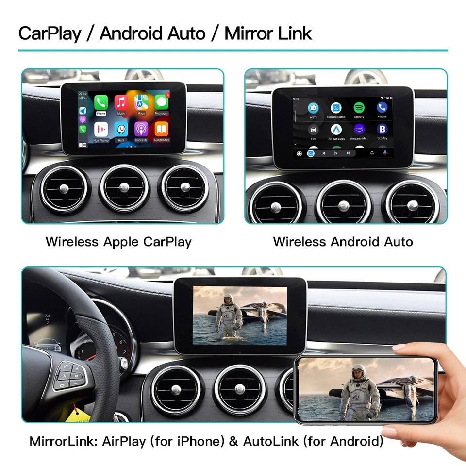 For Mercedes-Benz NTG5.0/5.1/5.2 Wireless CarPlay Android Auto Decoder Retrofit - Image 4 of 4