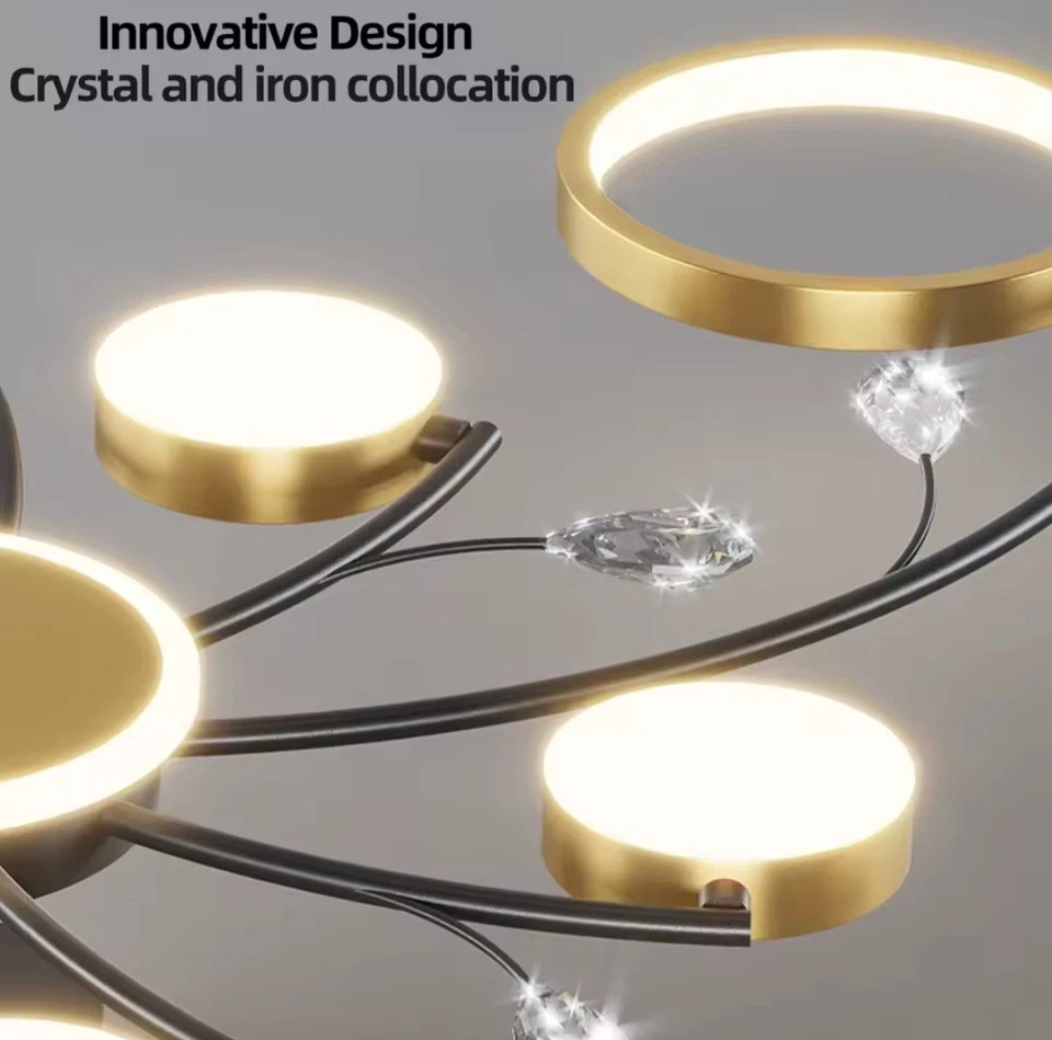 LAMPADARIO PLAFONIERA LED A SOFFITTO DIMMERABILE TELECOMANDO 90W MODERNO DESIGN - Image 4 of 4