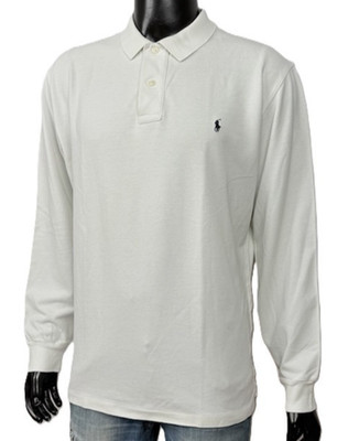 Ralph Lauren Poloshirt Herren XL Blau Langarm Baumwolle Custom Fit Original