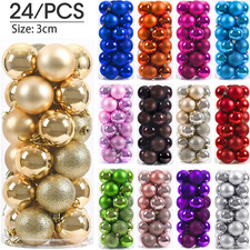 24Pcs 3CM Christmas Balls Big Ball Christmas Tree Pendant Ornaments