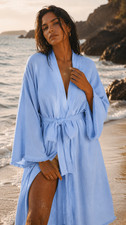 Luxury robe Muslin Bathrobe 100% Cotton multi...