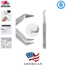 Volume Lash Tweezers Lash Tweezers for Eyelash Extensions, Curved L High Prec...