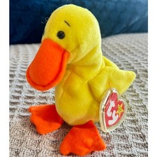 TY Beanie Baby Quackers the Duck –Bday Mismatch – PVC Pellets RARE ERROR TAG