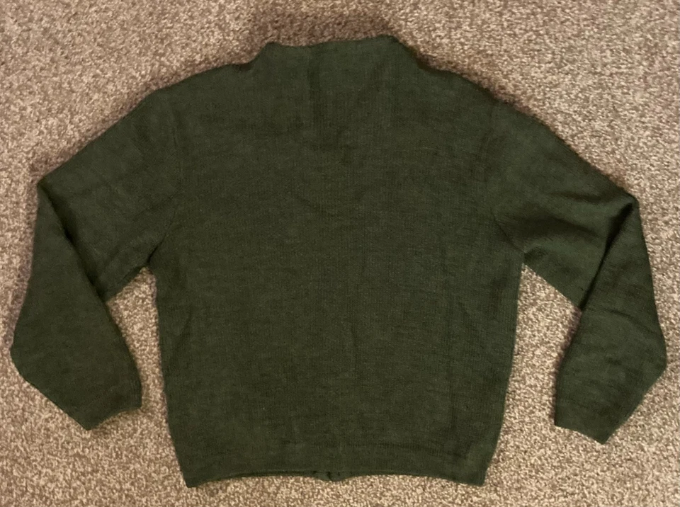 Cárdigan Suéter De Lana Thunderbird Tejido Columbia Años 60 De Colección Para Hombre L Verde Oliva Foto 2 de 4