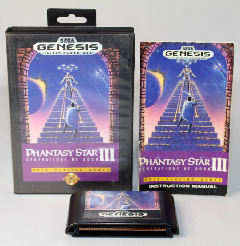 Phantasy Star III: Generations of Doom Genesis Complete CIB! Very Nice! RARE!