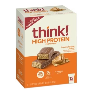 think! High Protein Creamy Peanut Butter Bars