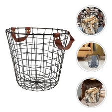  Wire Laundry Basket Firewood Rack Outdoor for Blankets Dog Toy Bin