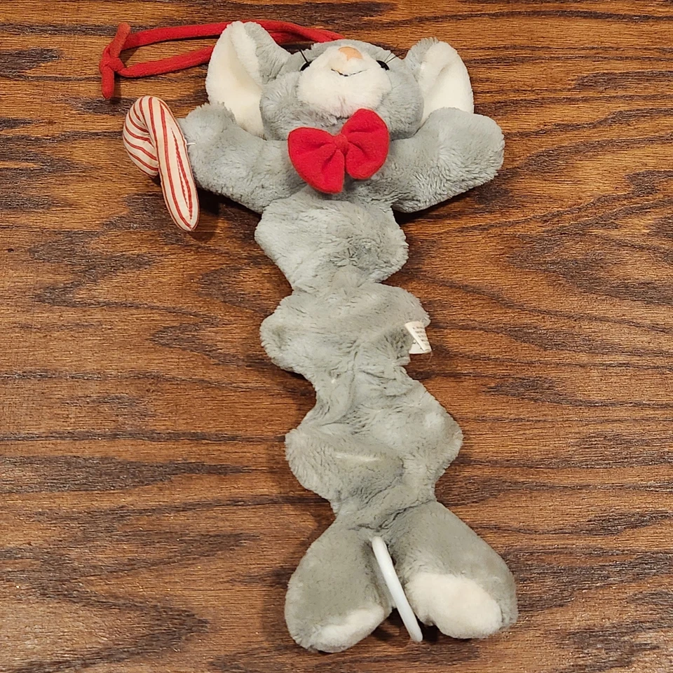 De colección 1987 Prestige Musical Pull Down Navidad Ratón Felpa Cuna Colgar Vacaciones Foto 2 de 4