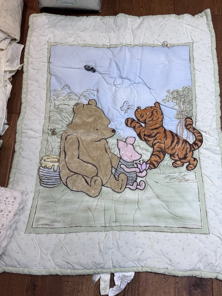 Edredón de 6 piezas de ropa de cama clásica Winnie The Pooh años 90 de colección 40x30, sábana plana+ Foto 2 de 4
